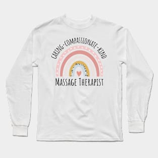 massage therapist rainbow pastel Long Sleeve T-Shirt